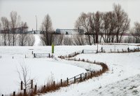 IJsselbrug met fietsers + oude spoorbrug + bouw nieuwe spoorbrug Zwolle (15 jan '10) 